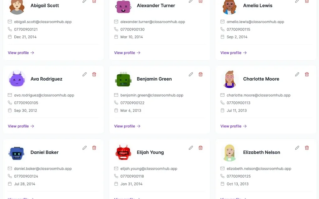 Student avatars
