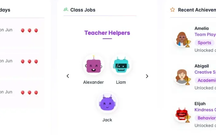 Birthdays, class jobs, and recent achievements widgets