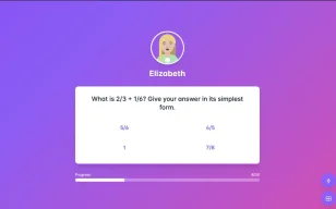 Student answering an exit ticket on Classroom Screen