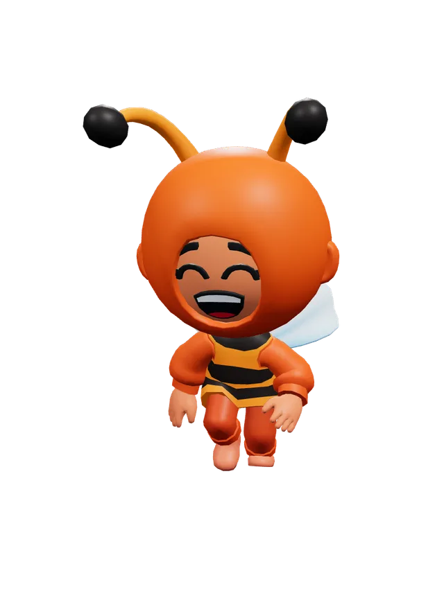 Illustration of a child dressed as a bee