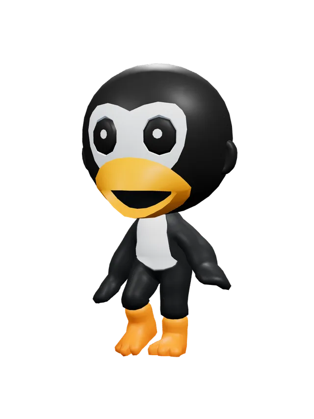 Illustration of a child dressed as a penguin