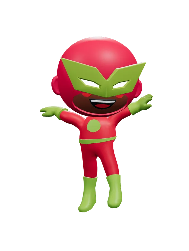 Illustration of a child dressed as a superhero