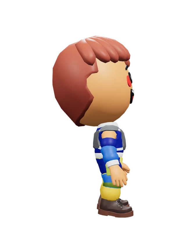 Illustration of a child standing side-on