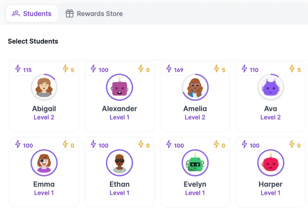 Select students to award class points